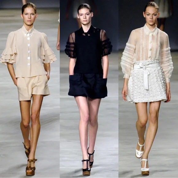 Chloé SS 2006 Silk Phoebe Philo Blouse Black RTW vintage - Picture 2 of 10